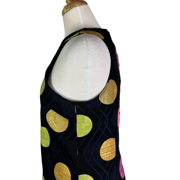 Anthropologie Maeve Tilde Metallic Polka Dot Mini Dress Navy Size S - Picture 6 of 12